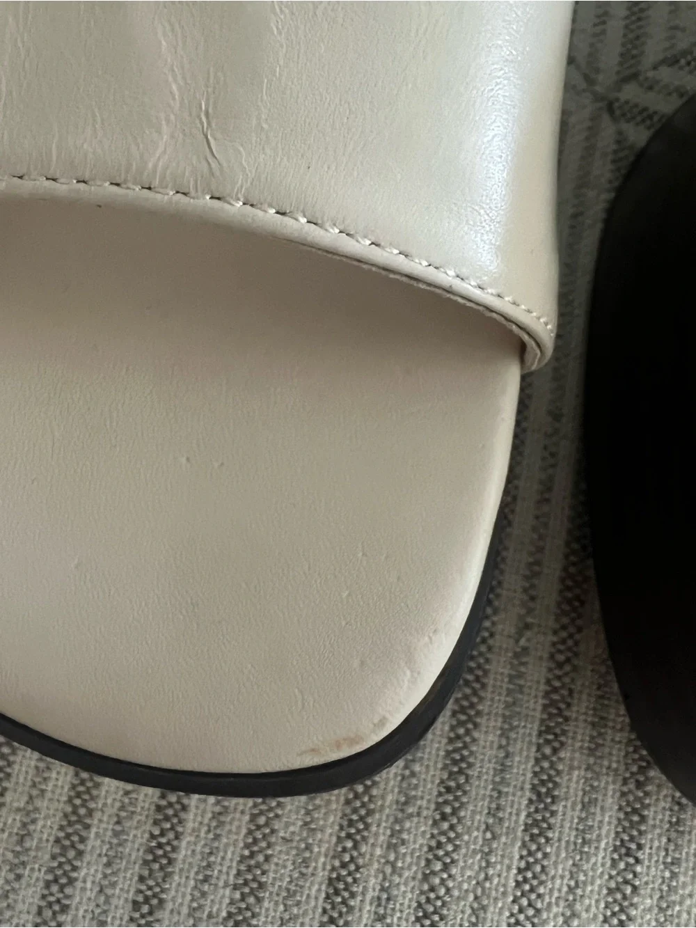 NWT Zara Leather Ecru Platform Block Heel Sandals 9